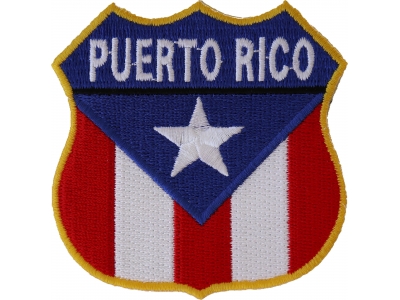 Puerto Rico Shield Flag Patch | Embroidered Patches